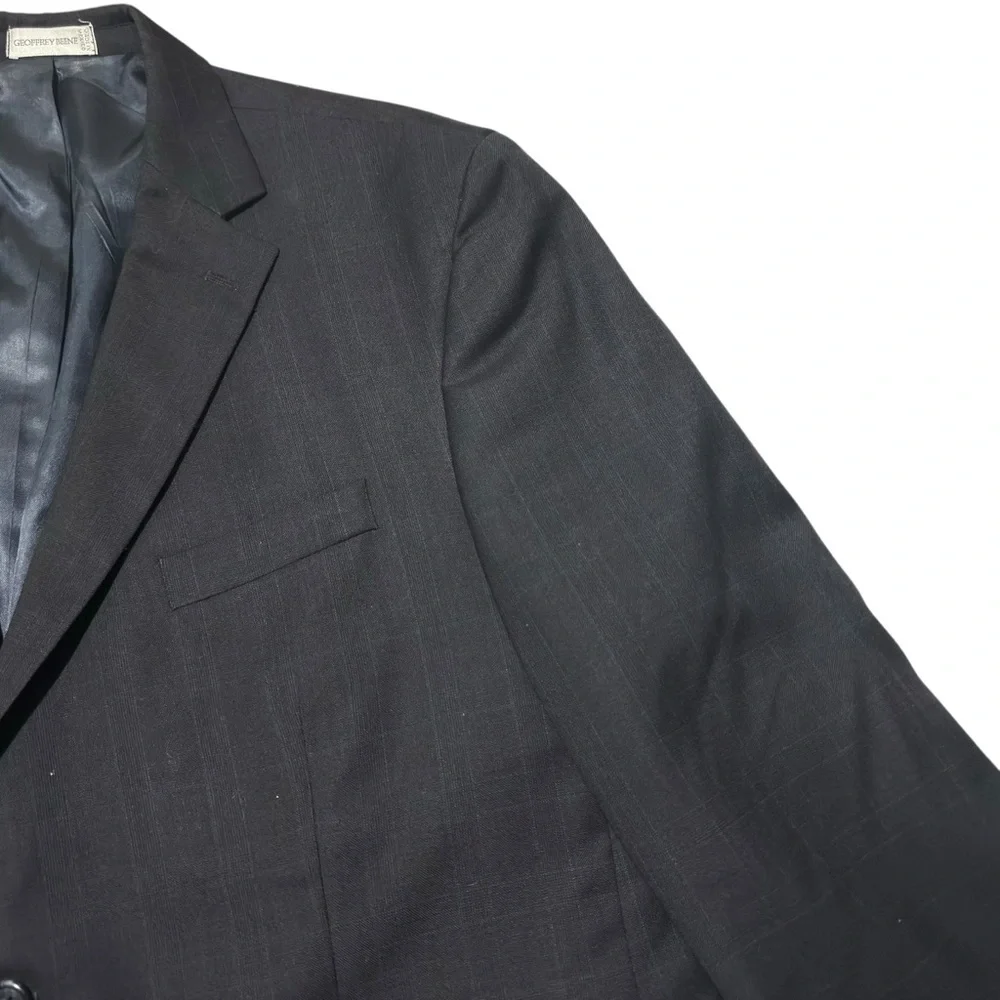 Pre-Owned Geoferey Beene Navy Blue Wool Suit Jacket 48R M302